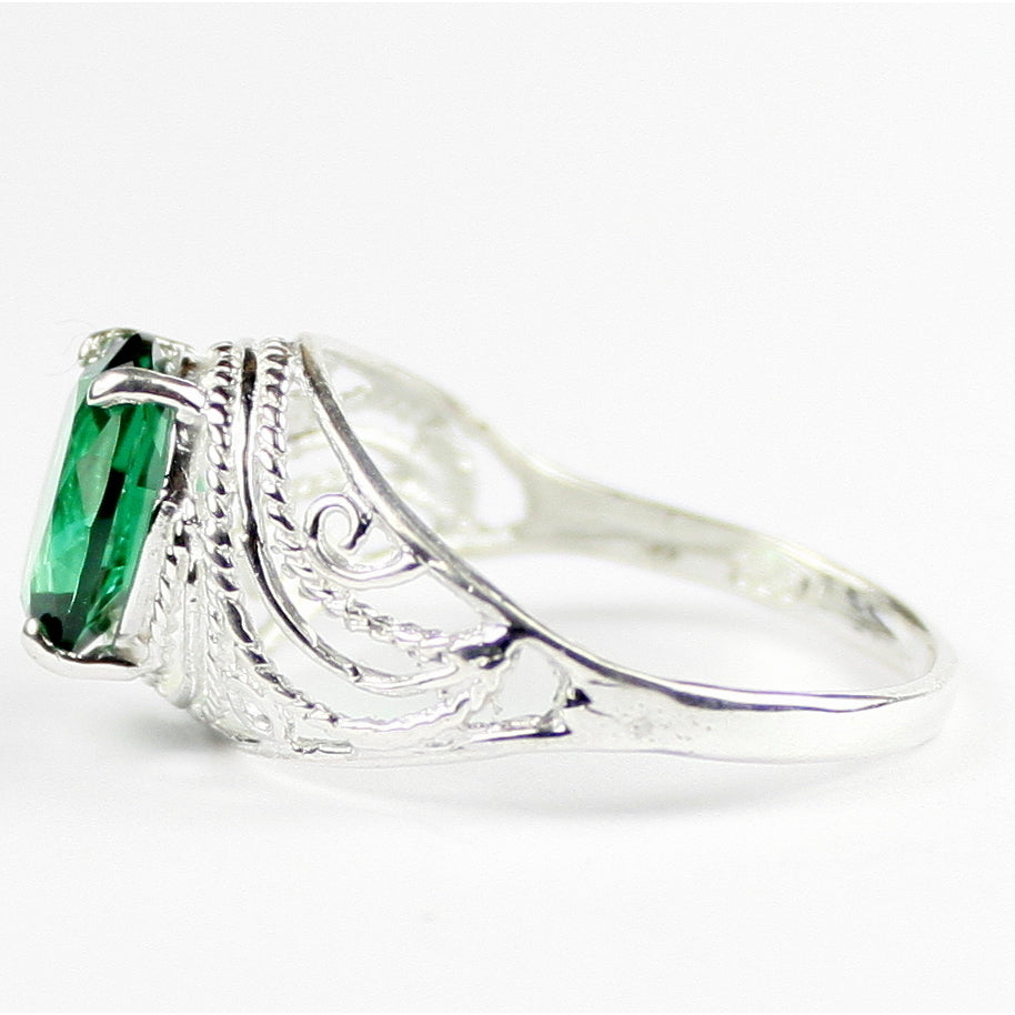 Russian Nanocrystal Emerald 925 Sterling Silver Ladies Ring SR083 Image 3