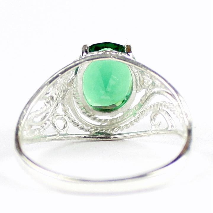 Russian Nanocrystal Emerald 925 Sterling Silver Ladies Ring SR083 Image 4