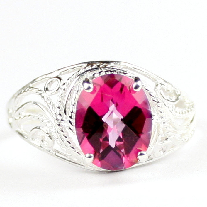 Pure Pink Topaz 925 Sterling Silver Ladies Ring SR083 Image 1