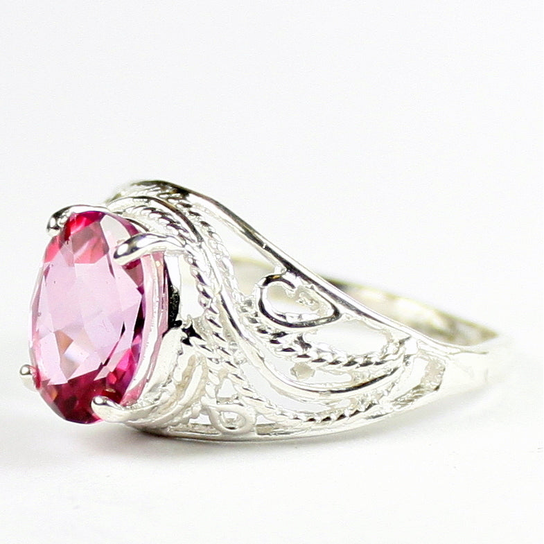 Pure Pink Topaz 925 Sterling Silver Ladies Ring SR083 Image 2