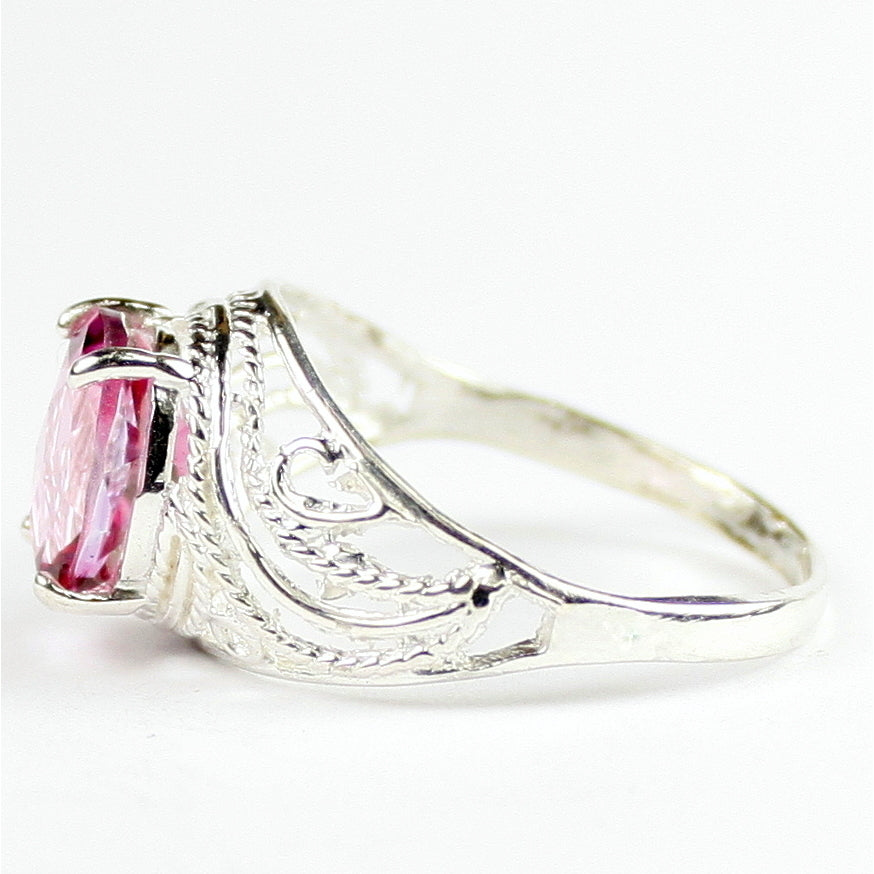 Pure Pink Topaz 925 Sterling Silver Ladies Ring SR083 Image 3