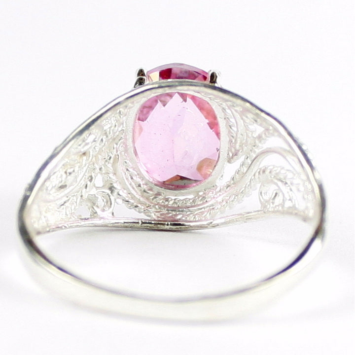 Pure Pink Topaz 925 Sterling Silver Ladies Ring SR083 Image 4