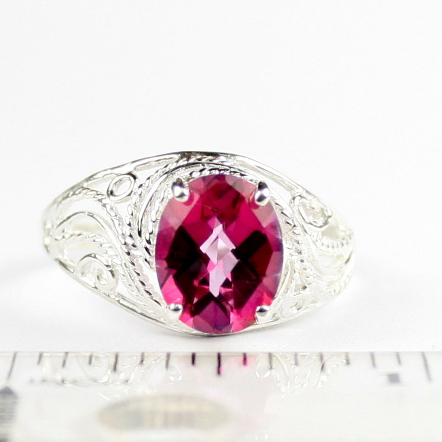 Pure Pink Topaz 925 Sterling Silver Ladies Ring SR083 Image 4