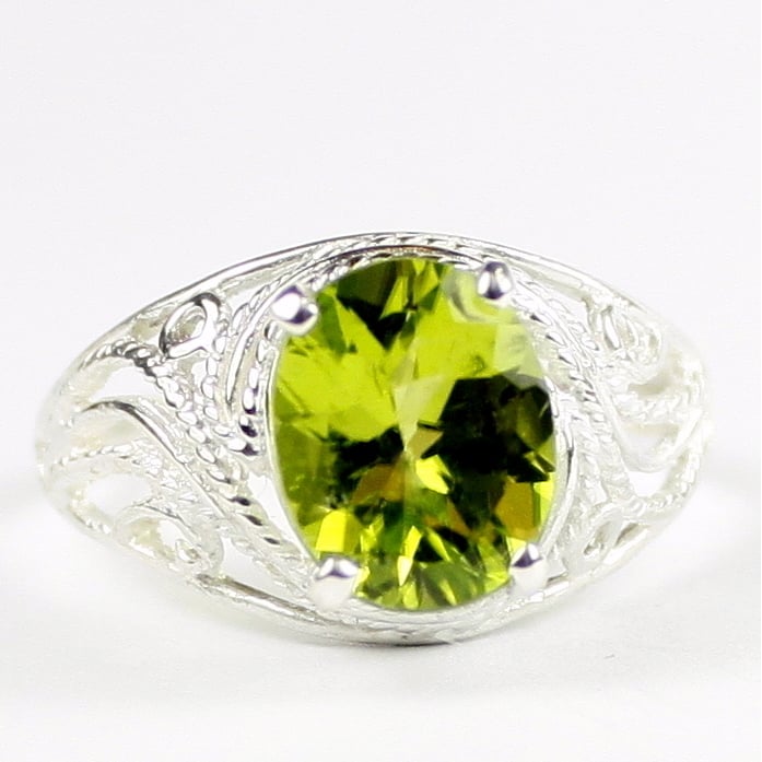 Peridot 925 Sterling Silver Ladies Ring SR083 Image 1