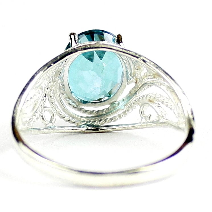 Paraiba Topaz 925 Sterling Silver Ladies Ring SR083 Image 4