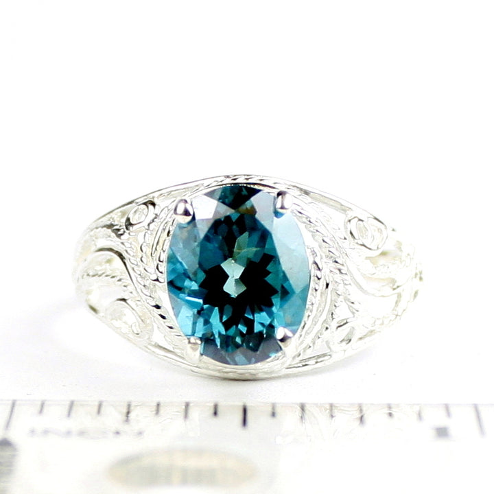 Paraiba Topaz 925 Sterling Silver Ladies Ring SR083 Image 4