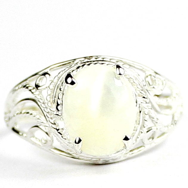 Mother of Pearl 925 Sterling Silver Ladies Ring SR083 Image 1