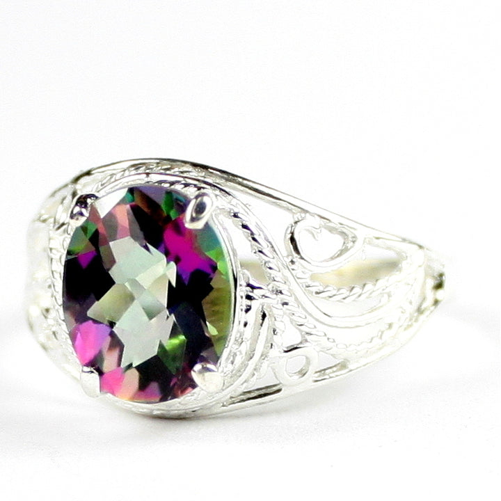 SR083 Mystic Fire Topaz 925 Sterling Silver Ladies Ring, Image 2