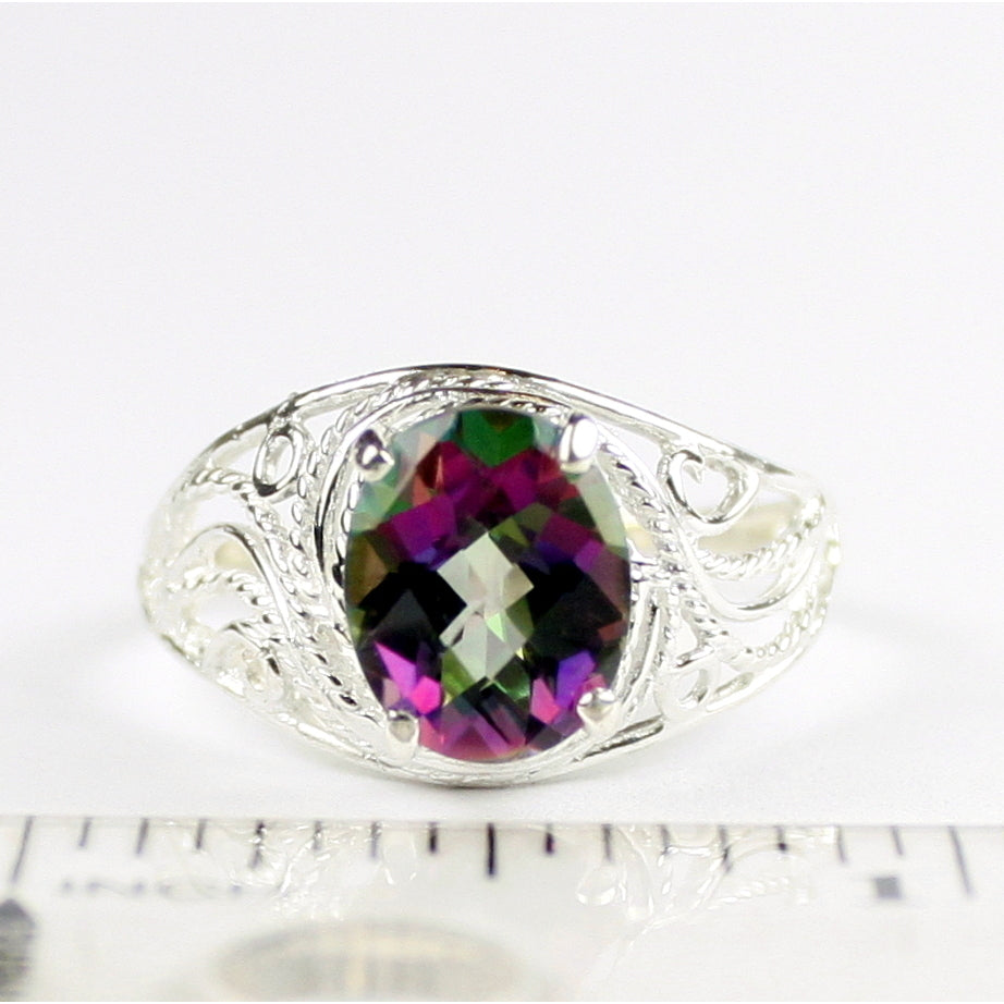 SR083 Mystic Fire Topaz 925 Sterling Silver Ladies Ring, Image 4