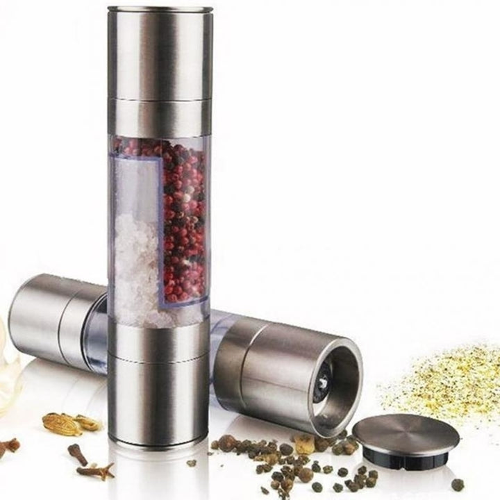2 In 1 Stainless Steel Manual Pepper Salt Spice Mill Grinder Image 4