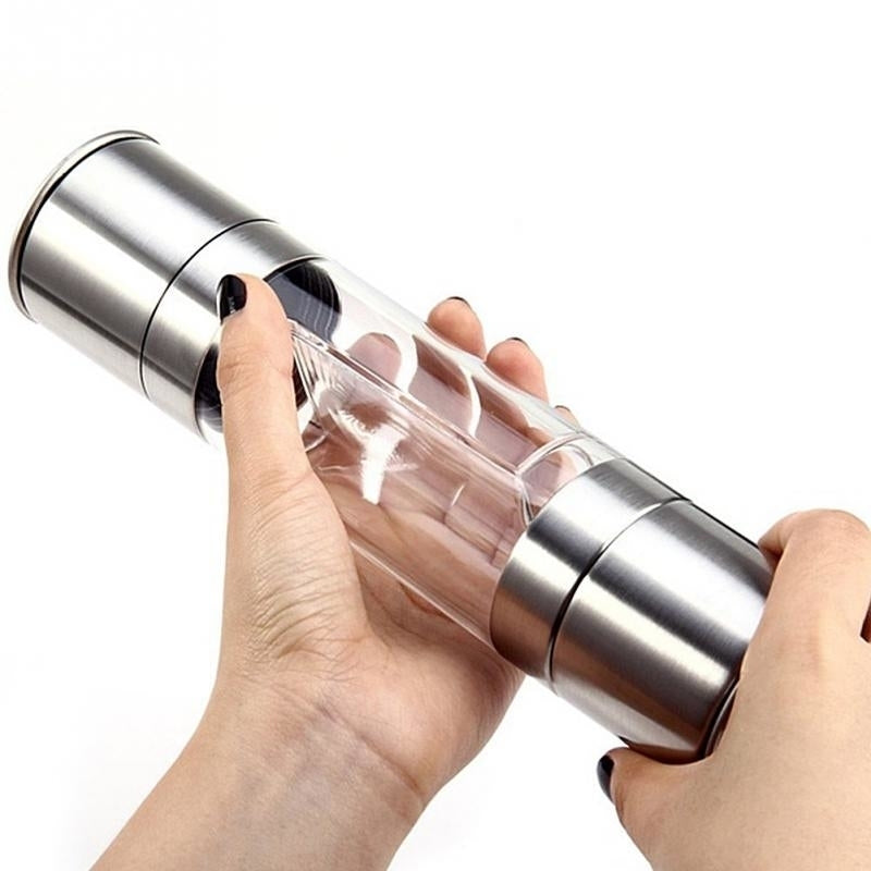2 In 1 Stainless Steel Manual Pepper Salt Spice Mill Grinder Image 4
