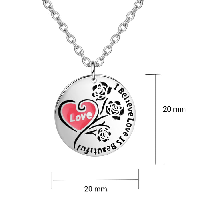 Sephla White Gold Plated S925 Sterling Silver Lover Heart And Rose Engraved Pendant Necklace,18" Image 4