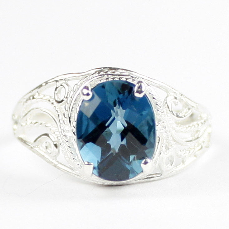 SR083 London Blue Topaz 925 Sterling Silver Ladies Ring, Image 1