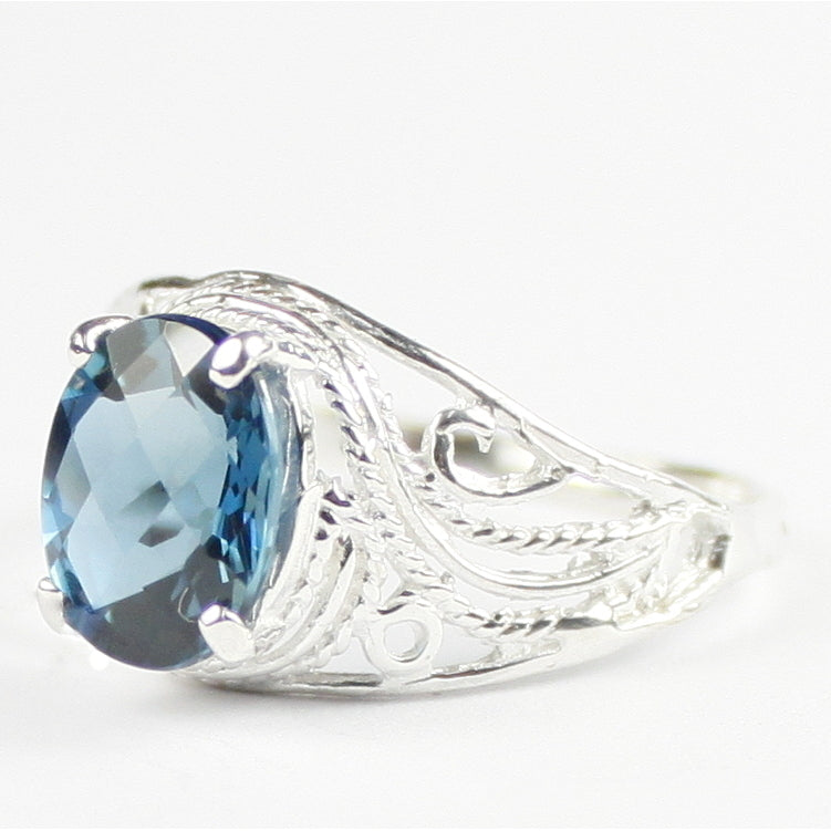 SR083 London Blue Topaz 925 Sterling Silver Ladies Ring, Image 2