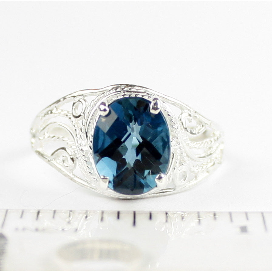 SR083 London Blue Topaz 925 Sterling Silver Ladies Ring, Image 4