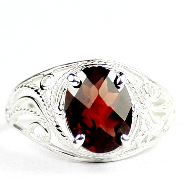 Mozambique Garnet 925 Sterling Silver Ladies Ring SR083 Image 1