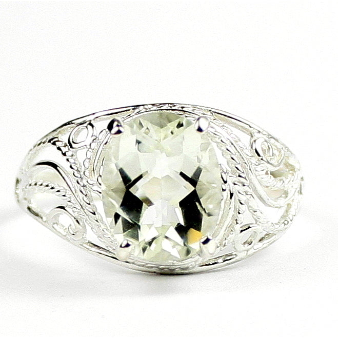 Green Amethyst 925 Sterling Silver Ladies Ring SR083 Image 1