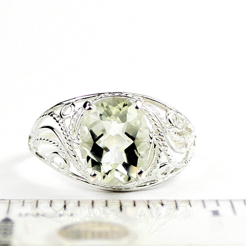 Green Amethyst 925 Sterling Silver Ladies Ring SR083 Image 4