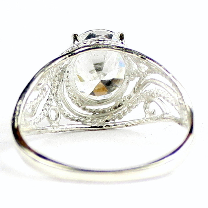 SR083 Cubic Zirconia 925 Sterling Silver Ladies Ring, Image 4