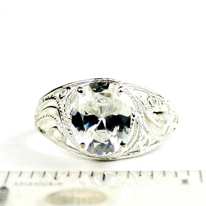 SR083 Cubic Zirconia 925 Sterling Silver Ladies Ring, Image 4