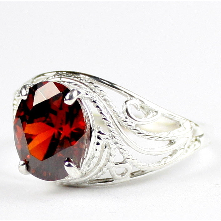 Garnet CZ 925 Sterling Silver Ladies Ring SR083 Image 2