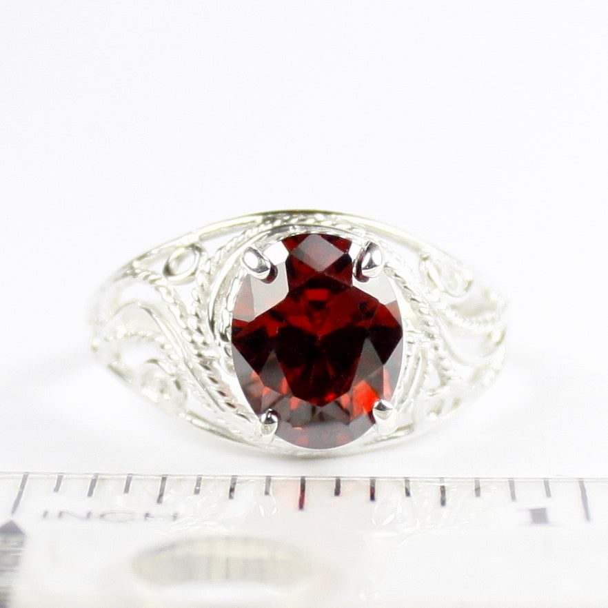 Garnet CZ 925 Sterling Silver Ladies Ring SR083 Image 4