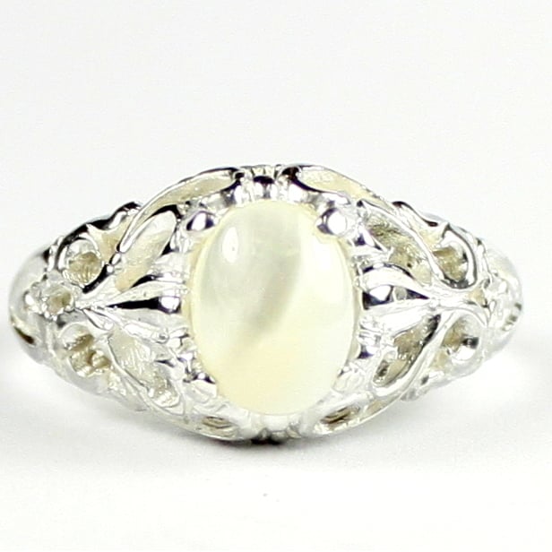 SR113 Mother of Pearl 925 Sterling Silver Ring, Image 1