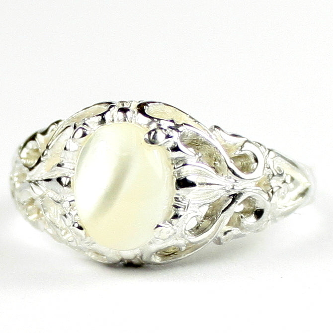 SR113 Mother of Pearl 925 Sterling Silver Ring, Image 2