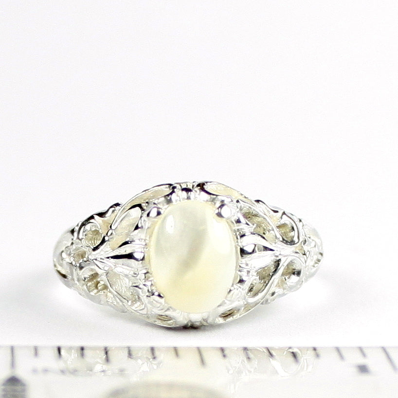 SR113 Mother of Pearl 925 Sterling Silver Ring, Image 4