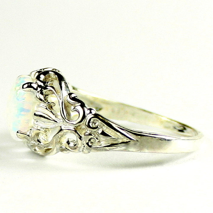 Created White Opal 925 Sterling Silver Ring SR113 Image 3