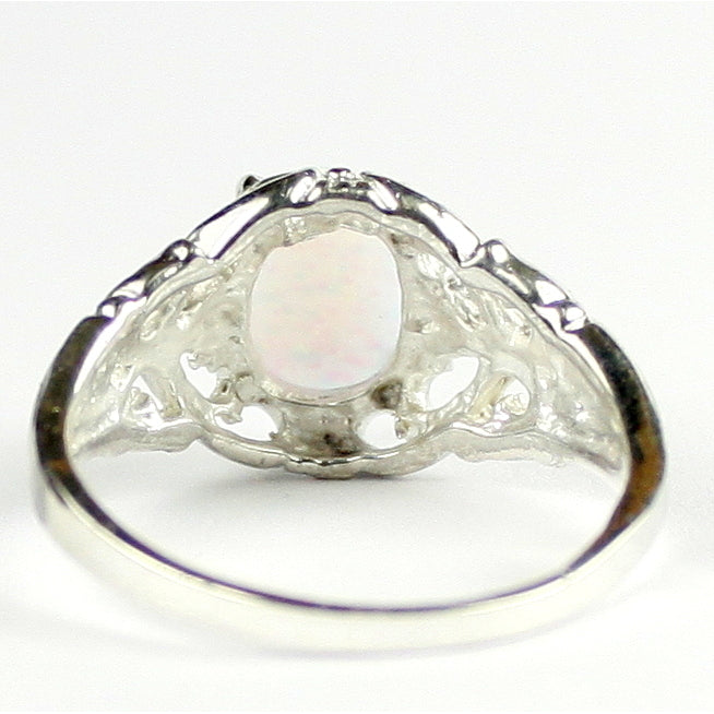 Created White Opal 925 Sterling Silver Ring SR113 Image 4