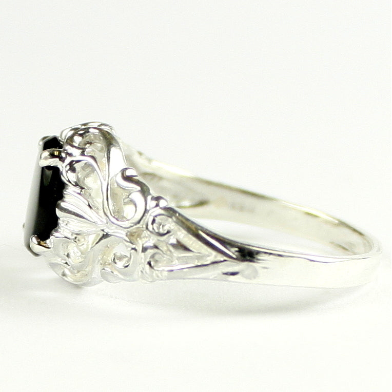 SR113 Black Onyx 925 Sterling Silver Ring, Image 3