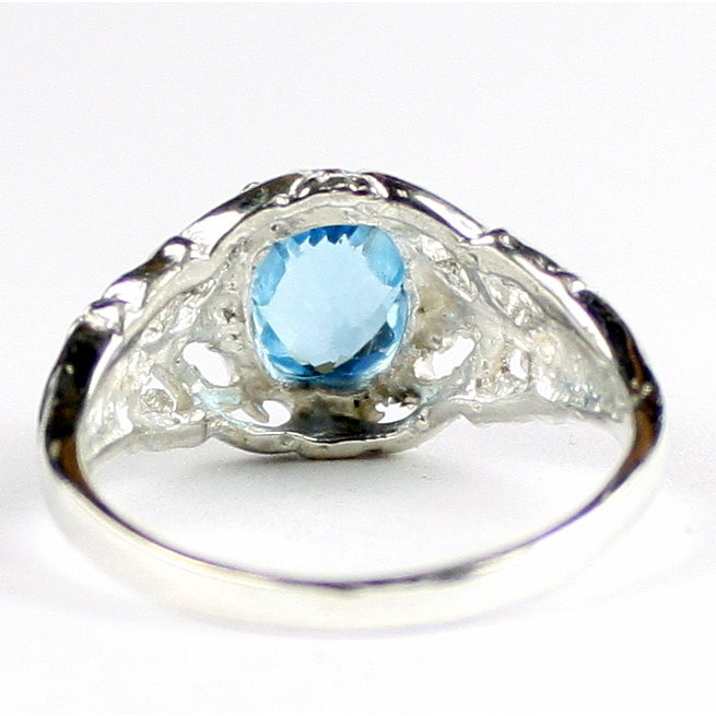 SR113 Swiss Blue Topaz 925 Sterling Silver Ring, Image 4