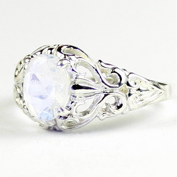 SR113 Rainbow Moonstone 925 Sterling Silver Ring, Image 2