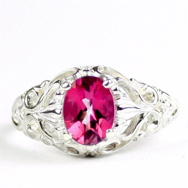 SR113 Pure Pink Topaz 925 Sterling Silver Ring, Image 1