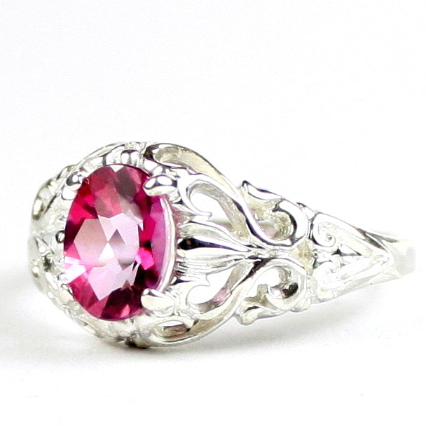 SR113 Pure Pink Topaz 925 Sterling Silver Ring, Image 2