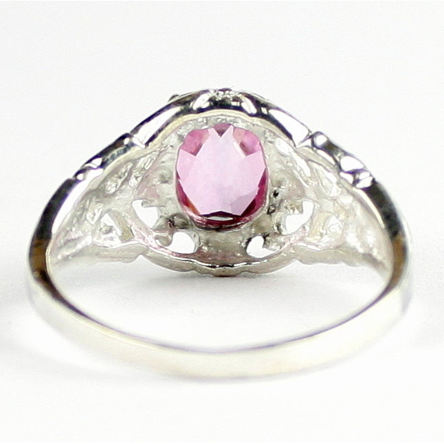 SR113 Pure Pink Topaz 925 Sterling Silver Ring, Image 4