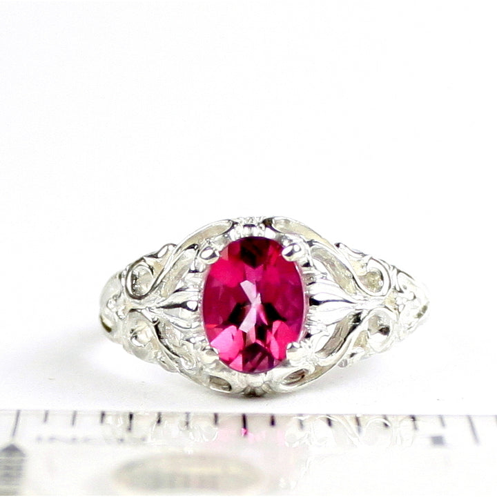 SR113 Pure Pink Topaz 925 Sterling Silver Ring, Image 4