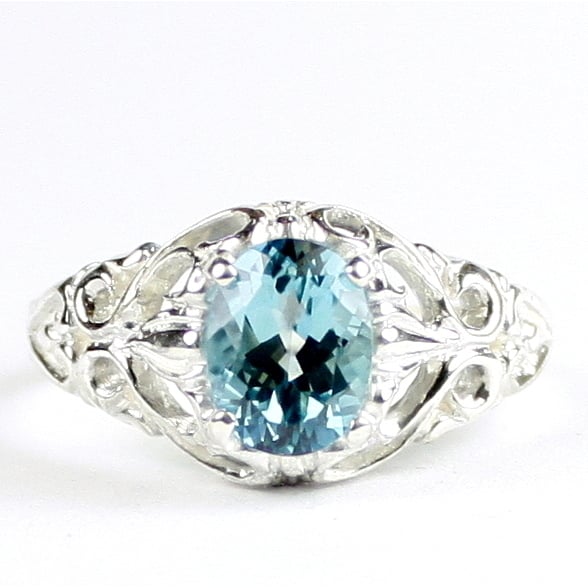 SR113 Paraiba Topaz 925 Sterling Silver Ring, Image 1