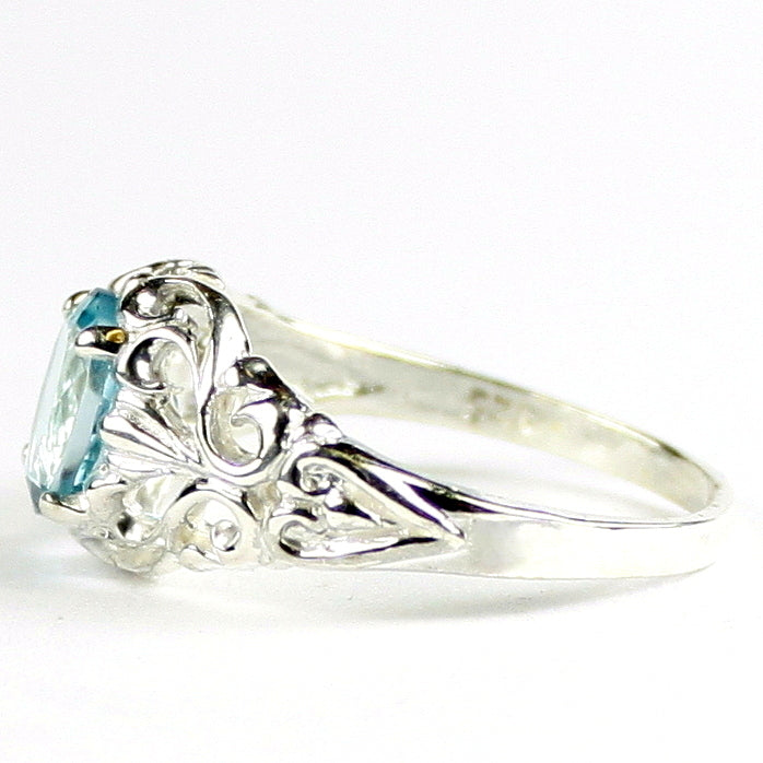 SR113 Paraiba Topaz 925 Sterling Silver Ring, Image 3