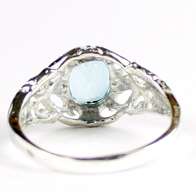 SR113 Paraiba Topaz 925 Sterling Silver Ring, Image 4