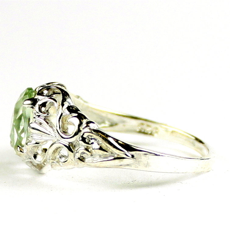 SR113 Green Amethyst 925 Sterling Silver Ring, Image 3