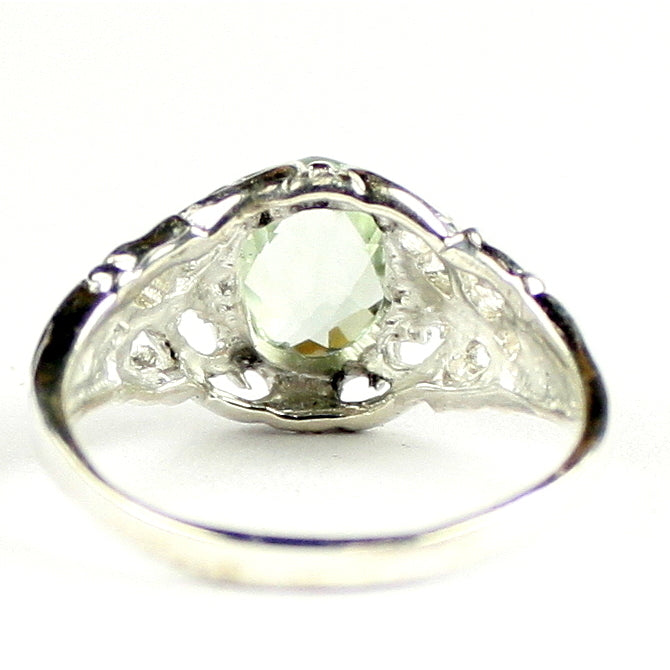 SR113 Green Amethyst 925 Sterling Silver Ring, Image 4