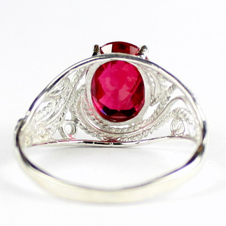 SR083 Created Ruby 925 Sterling Silver Ladies Ring, Image 4