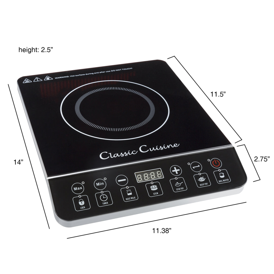 Portable Induction Cooker Electric Burner 1800W Cooking Safely Image 2