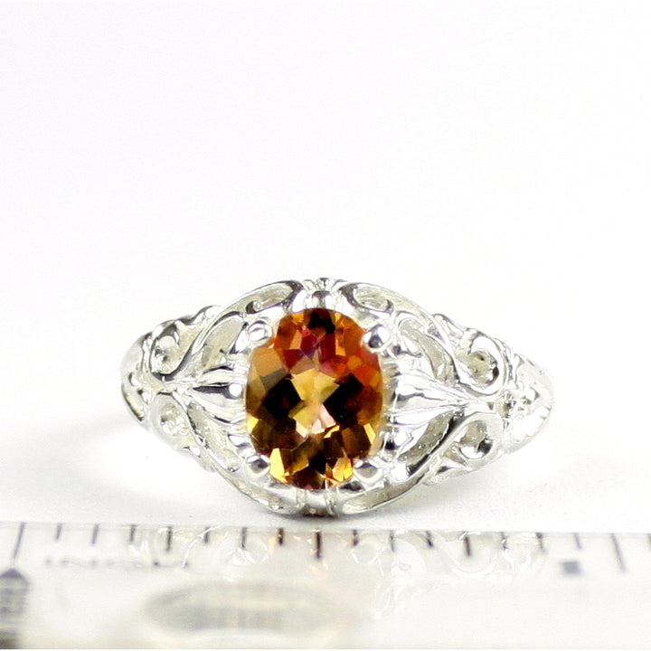 SR113 Twilight Fire Topaz 925 Sterling Silver Ring, Image 4