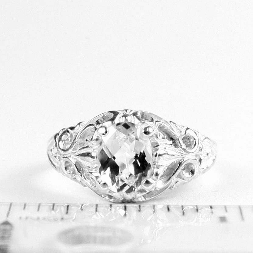 SR113 Silver Topaz 925 Sterling Silver Ring, Image 4