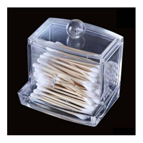 Clear Acrylic  Makeup Storage Cotton Swab Organizer Box Cosmetic Holder Image 1