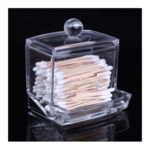Clear Acrylic  Makeup Storage Cotton Swab Organizer Box Cosmetic Holder Image 2