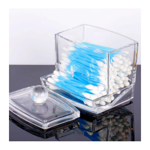 Clear Acrylic  Makeup Storage Cotton Swab Organizer Box Cosmetic Holder Image 4